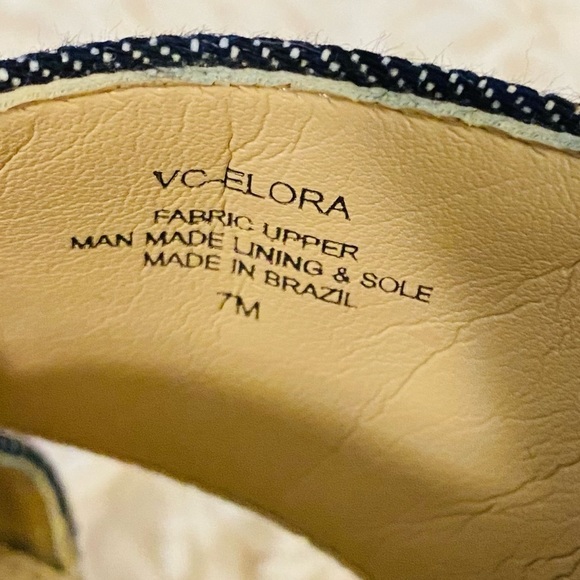 Vince Camuto Blue Denim Heels Platforms Platform Sandals Studs Wooden. - Picture 6 of 14